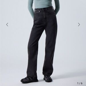 Weekday Rowe Straight Jeans Black